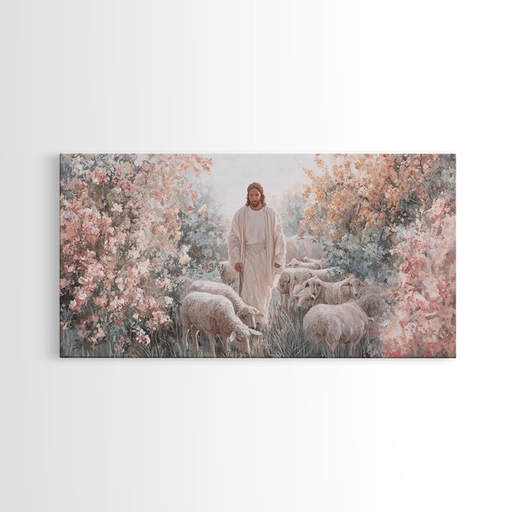 Blossoms Of Grace – Framed Canvas Print – Christian Wall Art – Jesus Painting – Christian Decor – Christian Art Canvas – Christmas Art