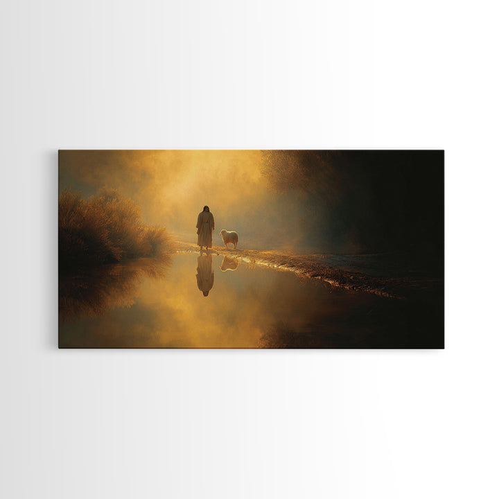 Evening Hopefall | Framed Canvas Print | Jesus Painting | Christian Wall Art | Christian Decor | Christmas Art | Christian Art Canvas