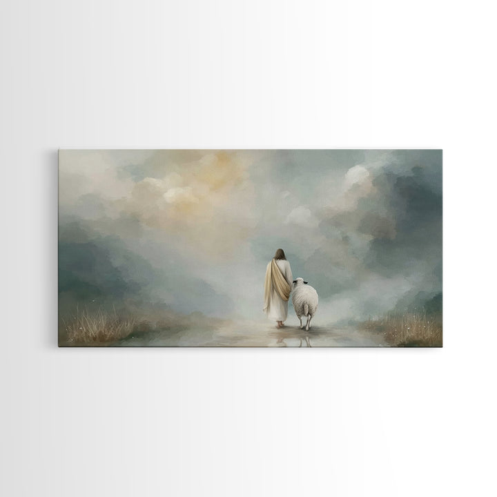 Heaven’s Quiet Walk, Framed Canvas Print, Christian Art Canvas, Jesus Painting, Christian Wall Art, Christian Decor, Christian Gift Ideas
