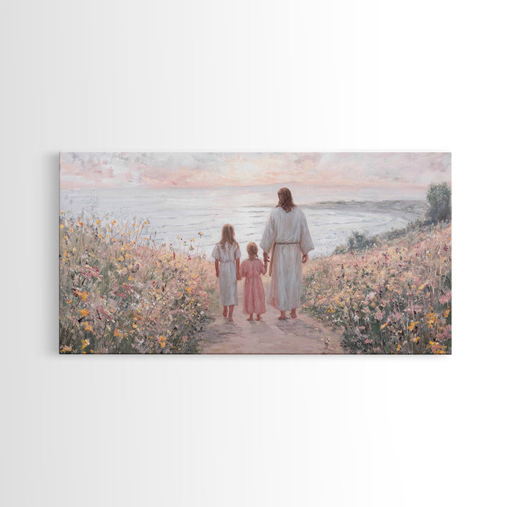 Soft Horizon Faith, Framed Canvas Print, Christian Art Canvas, Christian Wall Art, Christian Decor, Jesus Painting, Christian Art