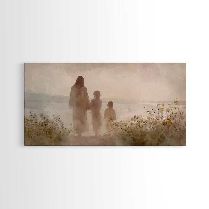 Blossoms By The Sea | Framed Canvas Print | Christian Decor | Christian Art Canvas | Jesus Painting | Christian Art | Christian Wall Art