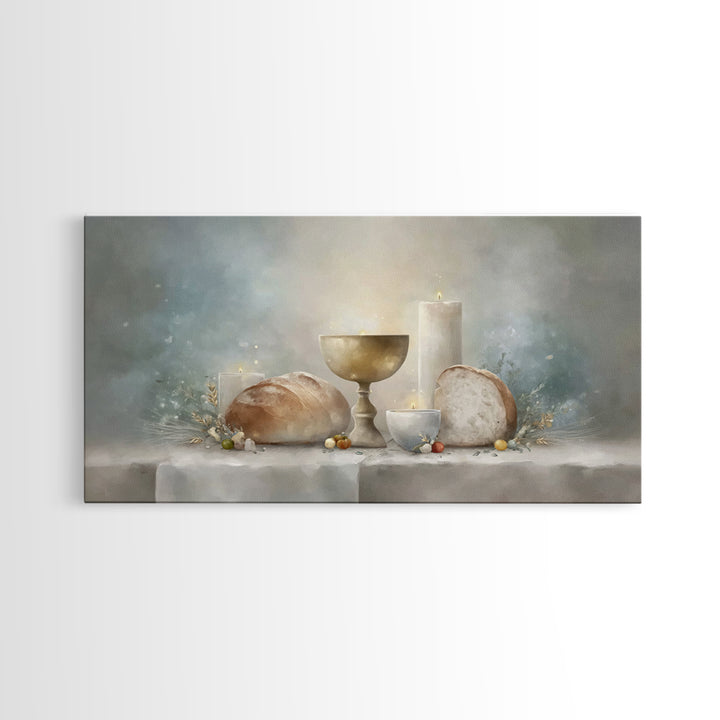 Holy Supper Glow | Framed Canvas Print | Christian Art Canvas | Christian Wall Art | Christmas Art Prints | Christian Christmas Decor | Chr