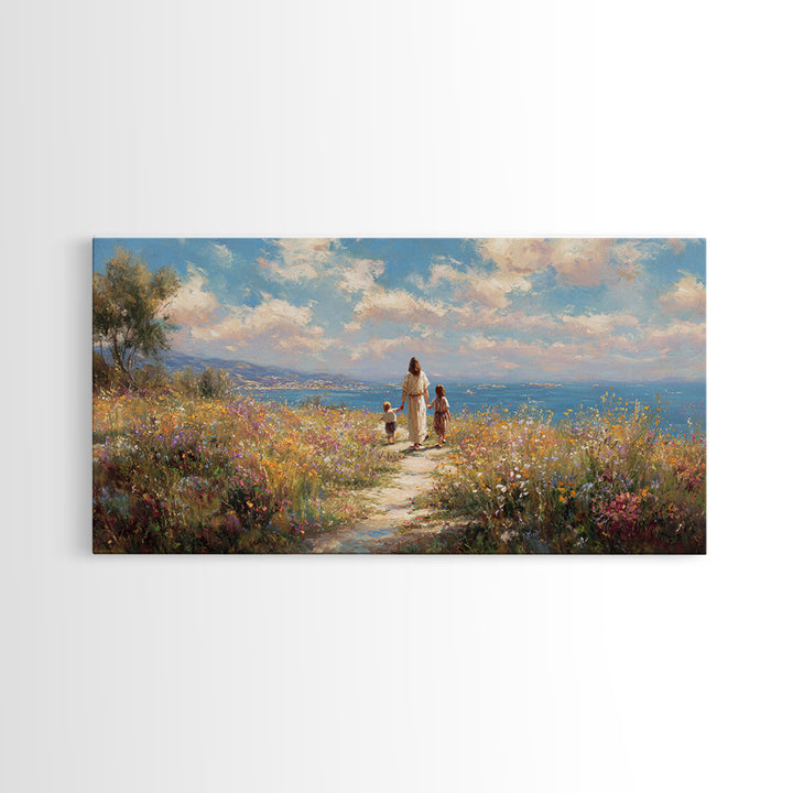 Fields Of Mercy – Framed Canvas Print – Christian Wall Art – Jesus Painting – Christian Art Canvas – Christian Gift Ideas – Christmas Art
