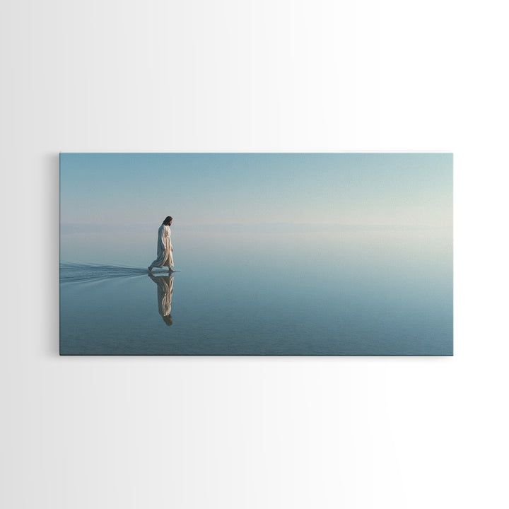 Calm Horizon Light | Framed Canvas Print | Christian Wall Art | Jesus Painting | Christian Art Canvas | Christian Christmas Art | Christian