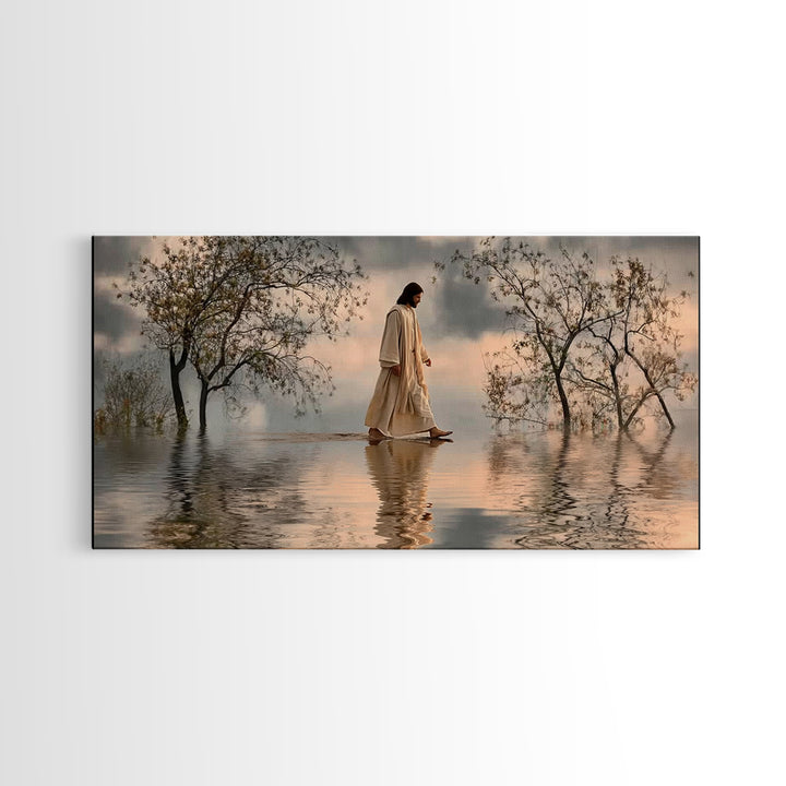 Twilight Shepherd Peace – Framed Canvas Print – Christian Christmas Art – Christmas Art – Christian Wall Art – Jesus Painting – Christian A