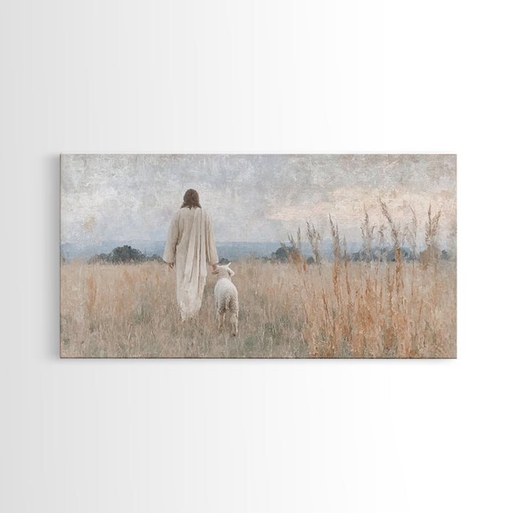 Quiet Shepherd Path – Framed Canvas Print – Christian Wall Art – Jesus Painting – Christian Art Canvas – Christian Christmas Art – Faith Ar