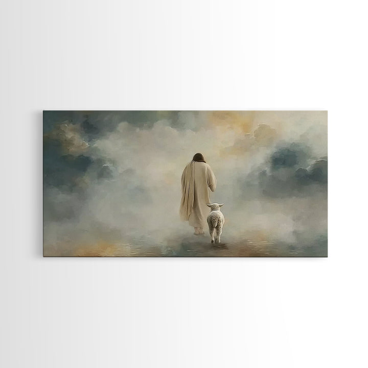 Shepherds In Light – Framed Canvas Print – Christian Wall Art – Christian Art – Jesus Painting – Christian Christmas Art – Gift Ideas