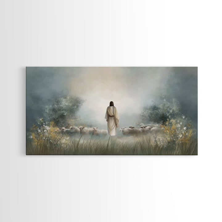 Radiant Flock Dawn – Framed Canvas Print – Jesus Painting – Christian Art Canvas – Christian Wall Art – Christian Christmas Art – Faith Art