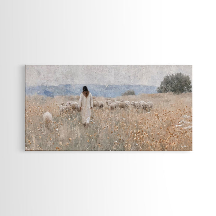 Shepherds Of Grace – Framed Canvas Print – Christian Wall Art – Jesus Painting – Christian Art Canvas – Christian Christmas Art – Christian