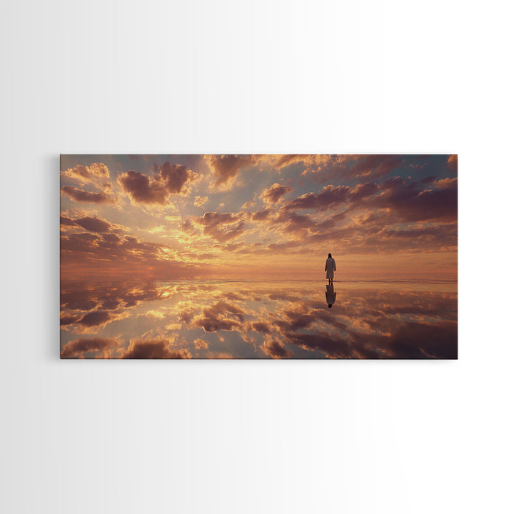 Heaven’s Horizon Walk – Framed Canvas Print – Christian Wall Art – Jesus Painting – Christian Art Canvas – Christian Art – Christmas Art –
