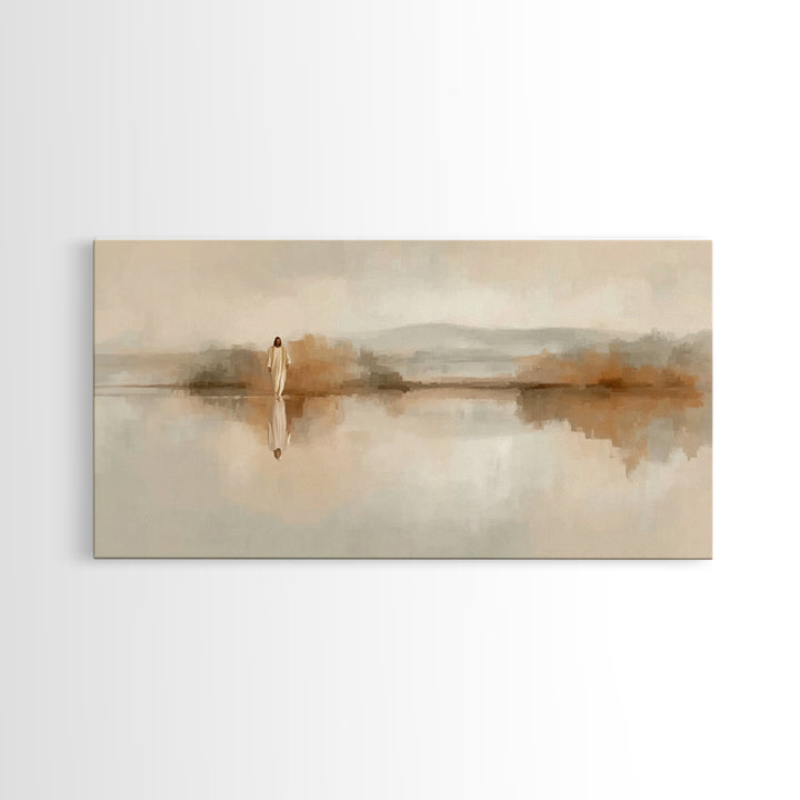 Quiet Horizon - Framed Canvas Print - Christian Art Print - Jesus Art Canvas - Christmas Decor - Christian Wall Art - Sacred Art - Holiday