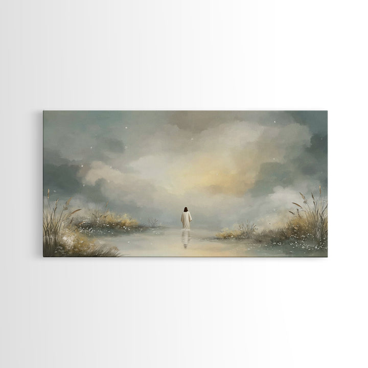 Heavenly Path | Framed Canvas Print | Christian Wall Art | Jesus Painting | Christmas Art | Christian Decor | Large Christian Art | Faith A