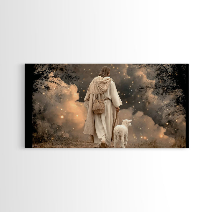 Starfield Journey, Framed Canvas Print, Christian Wall Art, Jesus Painting, Christian Art Canvas, Christmas Art Prints, Christian Gift Idea