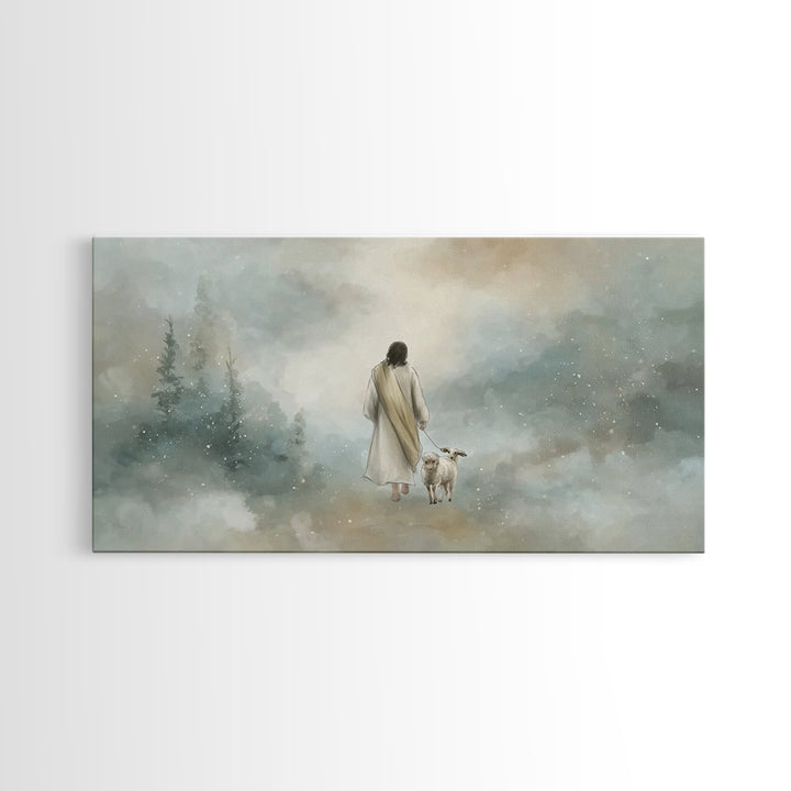Heavenly Walk – Framed Canvas Print – Christian Art Canvas – Jesus Painting – Christian Wall Art – Christmas Art Work – Christian Decor