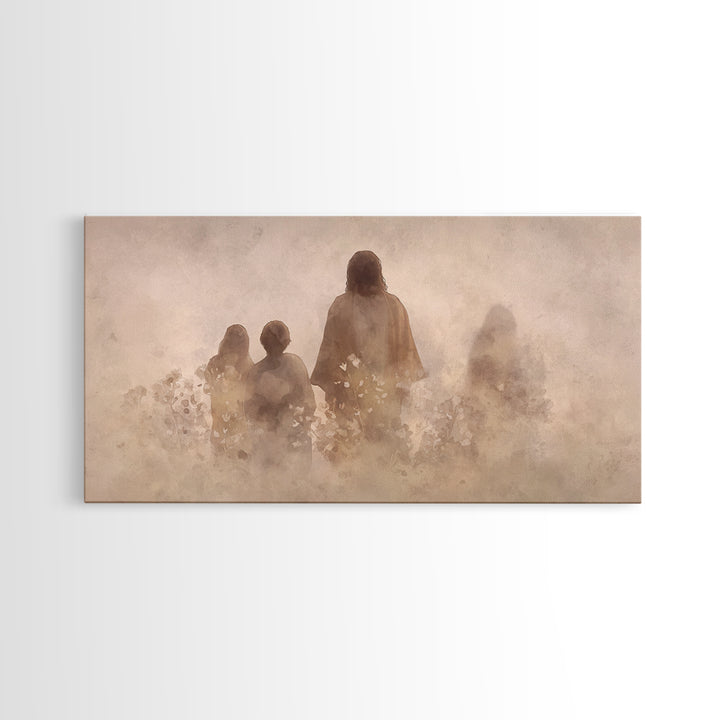 Silent Meadow Light – Framed Canvas Print – Christian Wall Art – Christian Art Canvas – Jesus Painting – Christmas Wall Art – Christian Gif
