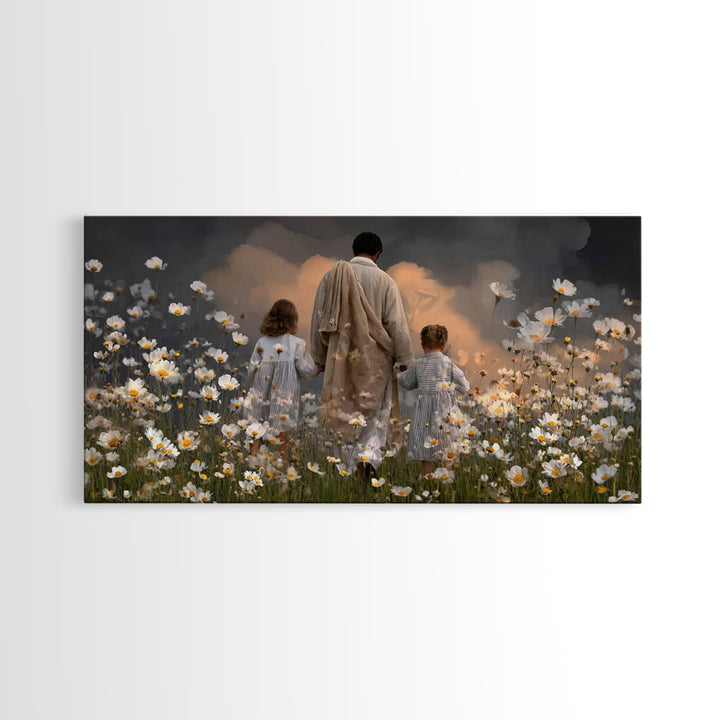Gathered In Hope | Framed Canvas Print | Christian Art Canvas | Christian Wall Art | Jesus Painting | Christian Christmas Art | Christian D