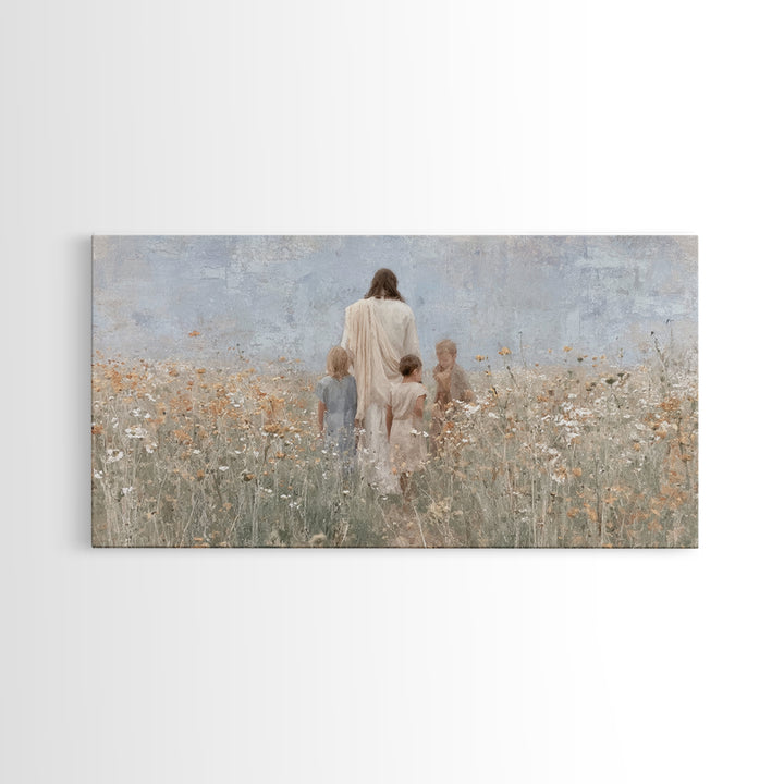 Floral Grace Path | Framed Canvas Print | Christian Wall Art | Christian Art Canvas | Jesus Painting | Christmas Art Prints | Christian Dec