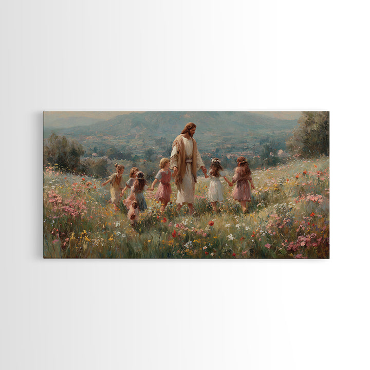 Garden Of Promise – Framed Canvas Print – Christian Art Canvas – Jesus Painting – Christian Wall Art – Christmas Art Prints – Christian Gif