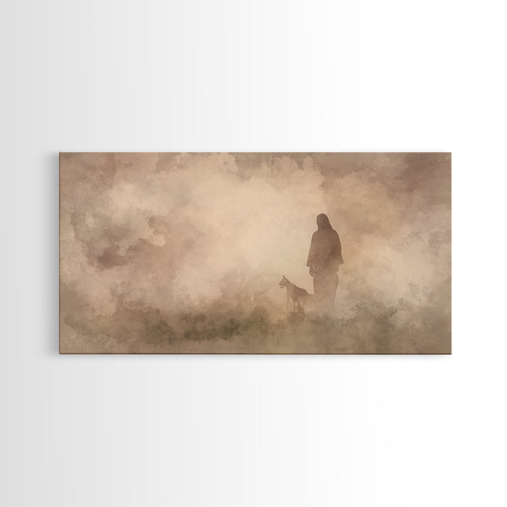 The Silent Shepherd – Framed Canvas Print – Christian Wall Art – Jesus Painting – Christian Art Canvas – Moody Christian Art – Christian De