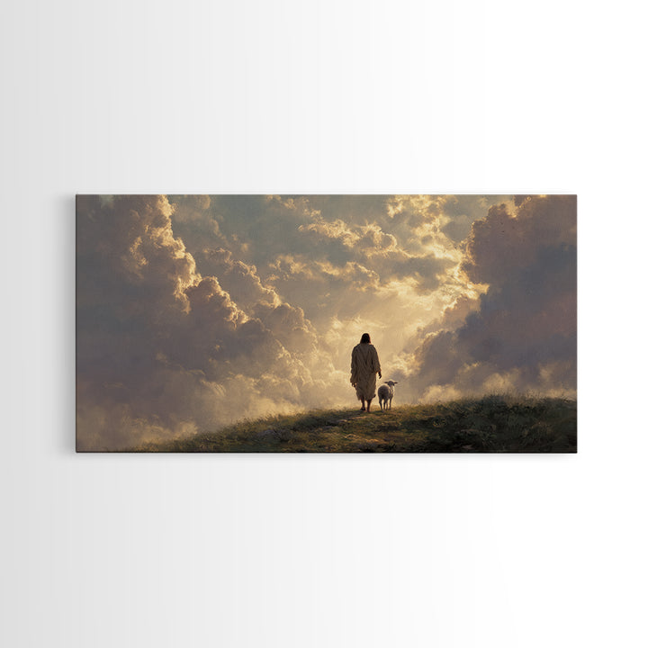 Heavenly Pathway – Framed Canvas Print – Jesus Christmas Art – Christian Art Canvas – Christian Wall Art – Large Christian Painting – Chris