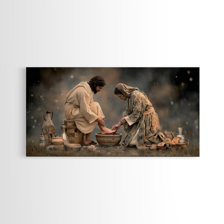 Humble Offering – Framed Canvas Print – Jesus Painting – Christian Art Canvas – Christian Wall Art – Vintage Christian Art – Christian Gift