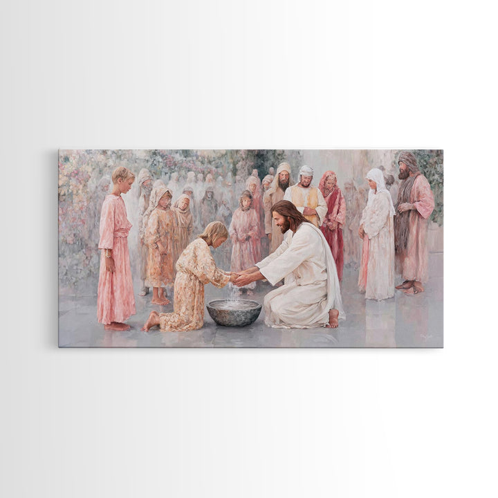 Living Waters – Framed Canvas Print – Christian Art Canvas – Jesus Painting – Christian Art Work – Christian Wall Art – Modern Christian Ar