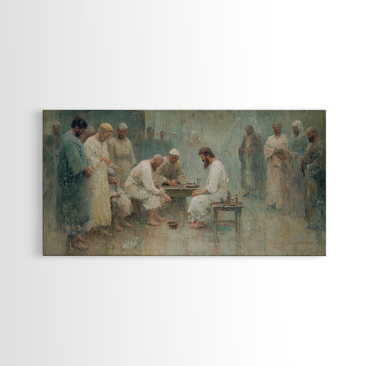 Gathered In Faith – Framed Canvas Print – Christian Art Canvas – Christian Wall Art – Jesus Painting – Subtle Christian Paintings – Christi