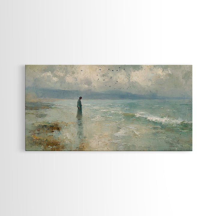 Haven of Peace | Framed Canvas Print | Christian Wall Art | Jesus Canvas Art | Modern Christian Painting | Blue Christian Art | Christian G