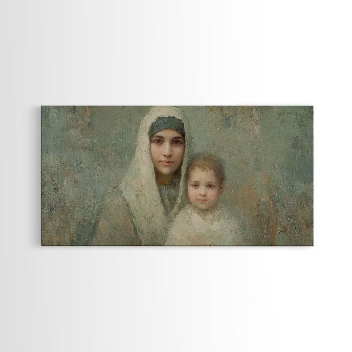 Light Of Mercy – Framed Canvas Print – Christian Wall Art – Christian Art Canvas – Mary And Jesus Painting – Christmas Art – Jesus Art