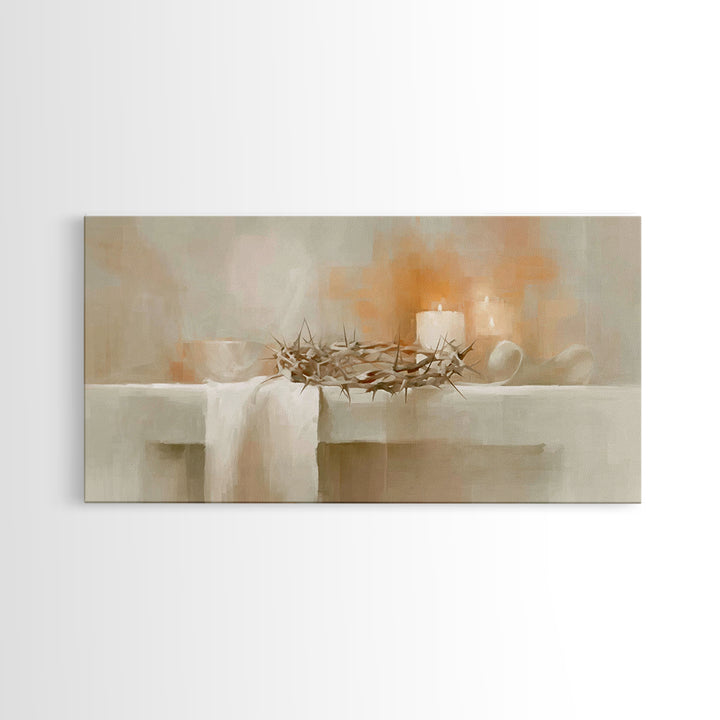 Crown Of Light | Framed Canvas Print | Christian Art Canvas | Christian Wall Art | Minimalist Christian Art | Christian Decor | Christian A