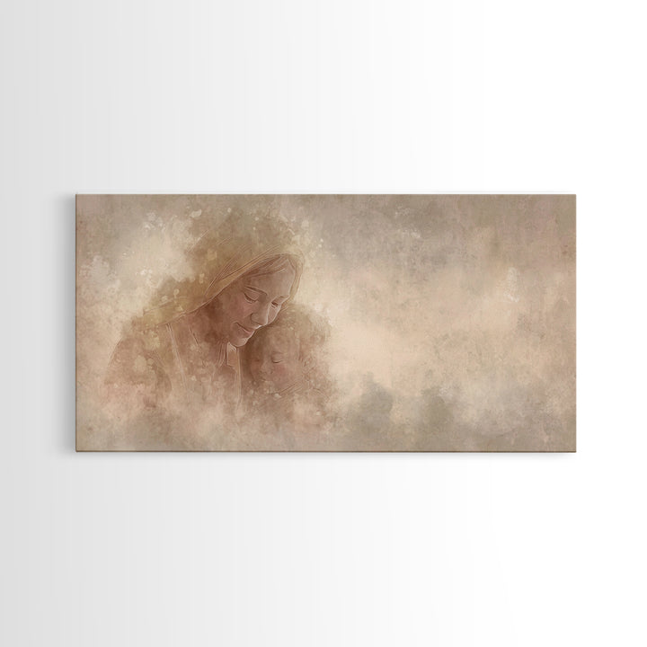 Tender Devotion – Framed Canvas Print – Christian Wall Art – Jesus Painting – Christian Art Canvas – Christmas Art – Large Christian Art