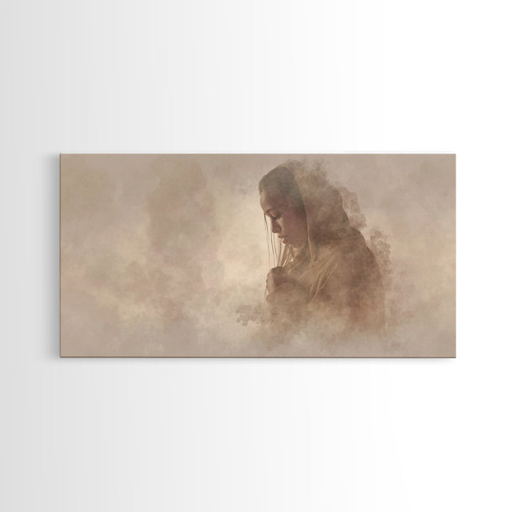 Sacred Stillness – Framed Canvas Print – Christmas Art – Christian Art Canvas – Large Christian Art – Jesus Painting – Christian Wall Art
