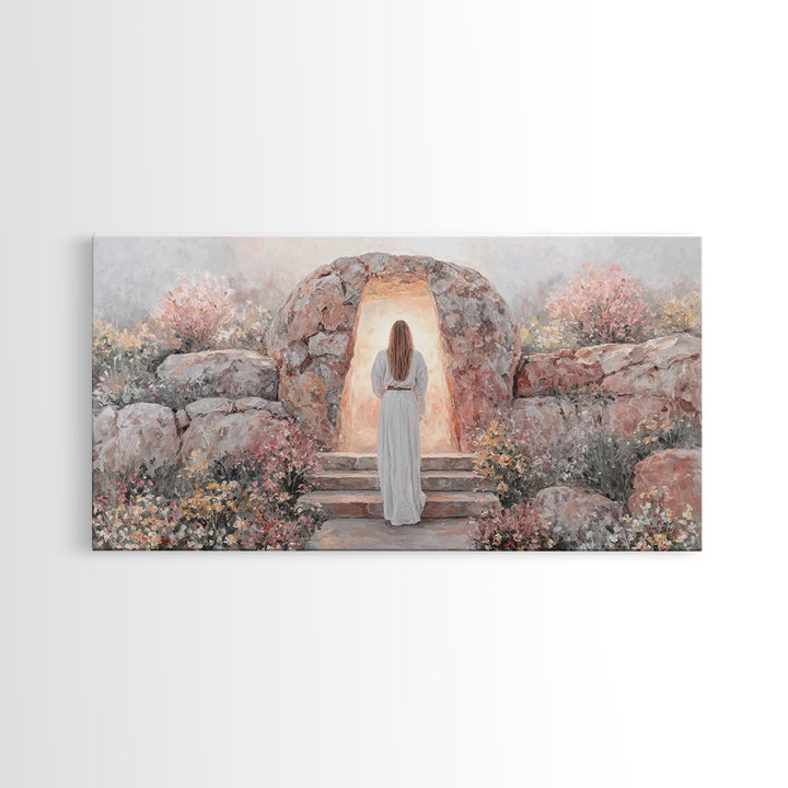 Path Of Light – Framed Canvas Print – Christmas Art – Jesus Painting – Christian Art Canvas – Large Christian Art – Christian Wall Art