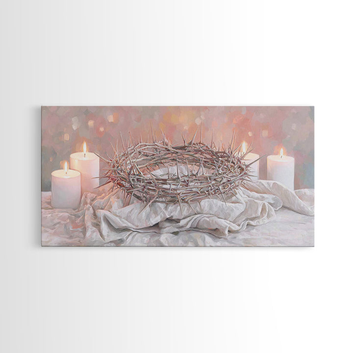 Thorns Of Glory, Framed Canvas Print, Christian Art Canvas, Christian Wall Art, Moody Christian Art, Christian Paintings, Christian Gift Id