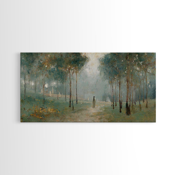 Morning Hope Trail – Framed Canvas Print – Christian Wall Art – Christian Art Canvas – Moody Christian Art – Christmas Art – Art Print
