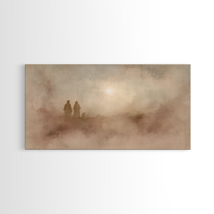 Holy Mist Rising, Framed Canvas Print, Christian Art Canvas, Christian Christmas Art, Christmas Art, Christian Wall Art, Christian Gift Ide