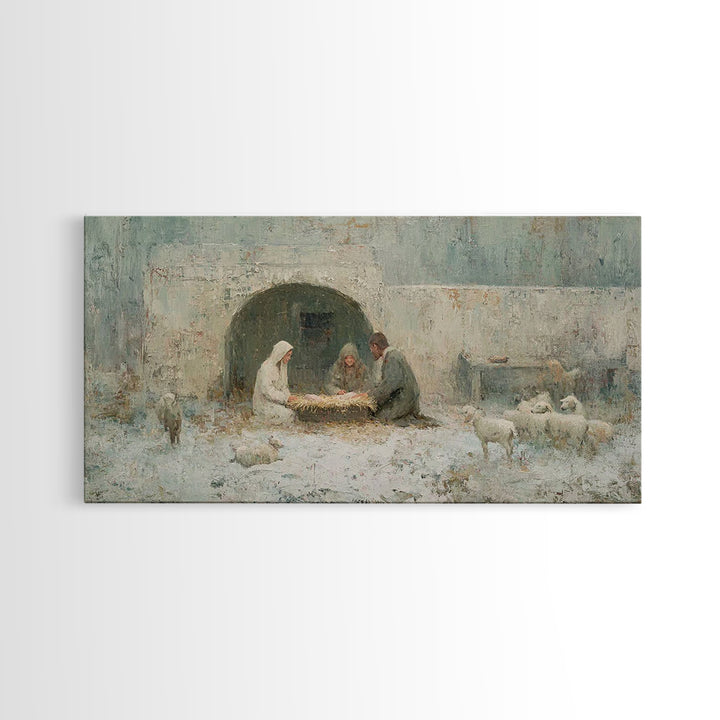 Bethlehem Peace – Framed Canvas Print – Christian Wall Art – Vintage Christian Art – Christian Art Canvas – Birth Of Jesus Painting
