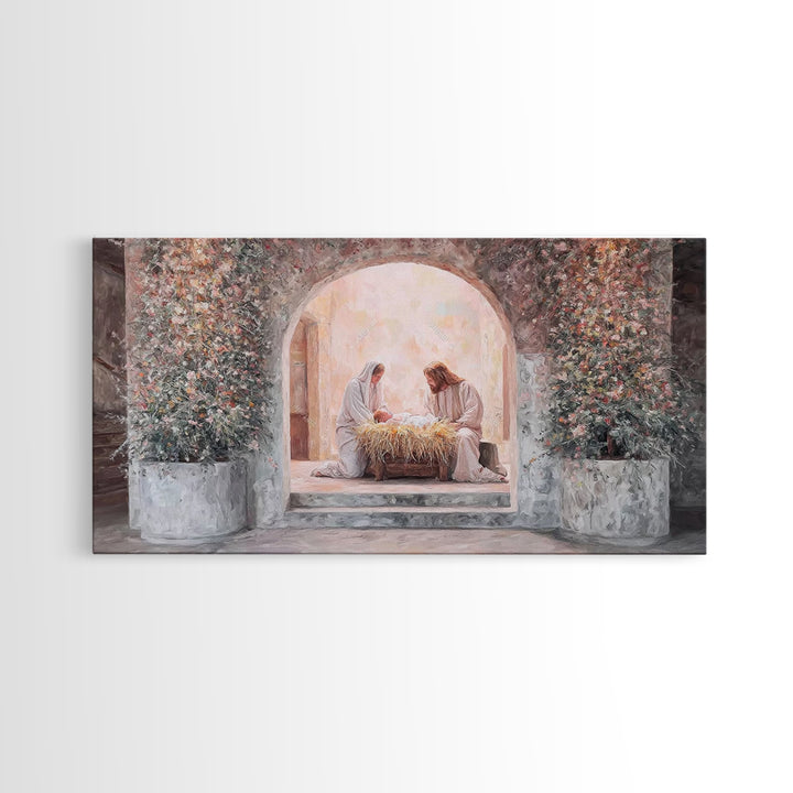 Radiant Nativity – Framed Canvas Print – Christian Christmas Art – Christian Art Canvas – Jesus Painting – Christian Decor For Home