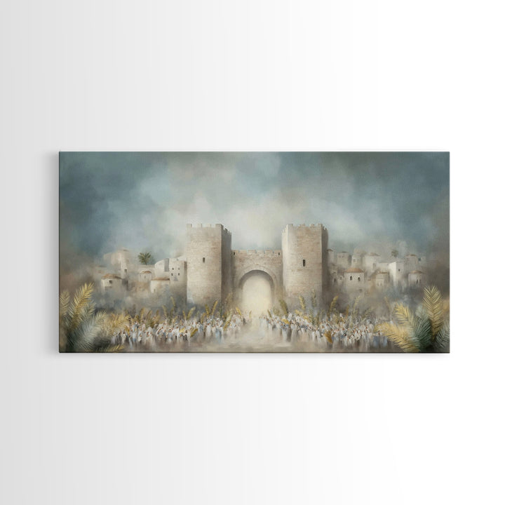 Triumphal Entry – Framed Canvas Print – Christian Art Canvas – Christian Painting – Christian Wall Art – Christian Christmas Decor