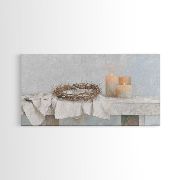 Crown Of Mercy – Framed Canvas Print – Christian Wall Art – Christian Art Canvas – Jesus Painting – Christian Christmas Art