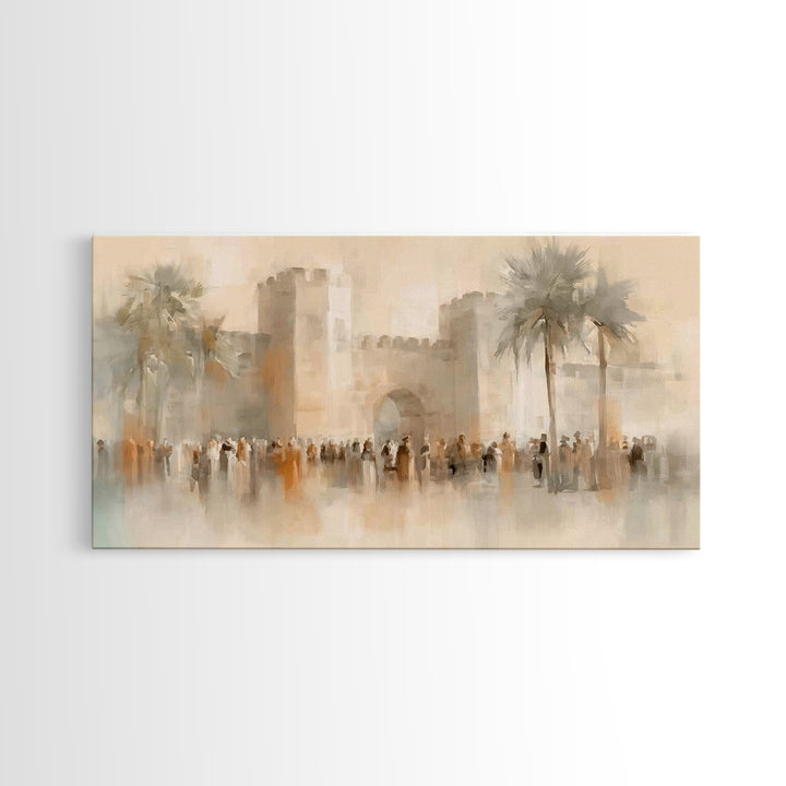 Gate Of Peace – Framed Canvas Print – Christian Wall Art – Jesus Painting – Christian Art Canvas – Christian Decor – Christmas Art