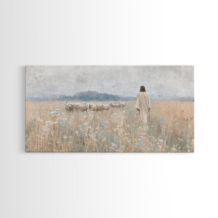 Fields Of Mercy, Framed Canvas Print, Christian Art Print, Jesus Painting, Christian Wall Art, Modern Christian Art, Christian Christmas Ar