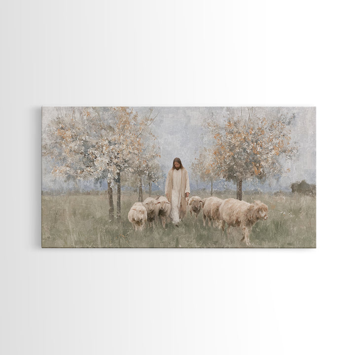 Shepherds Of Grace – Framed Canvas Print – Christian Wall Art – Jesus Painting – Christian Art Canvas – Christian Christmas Decor