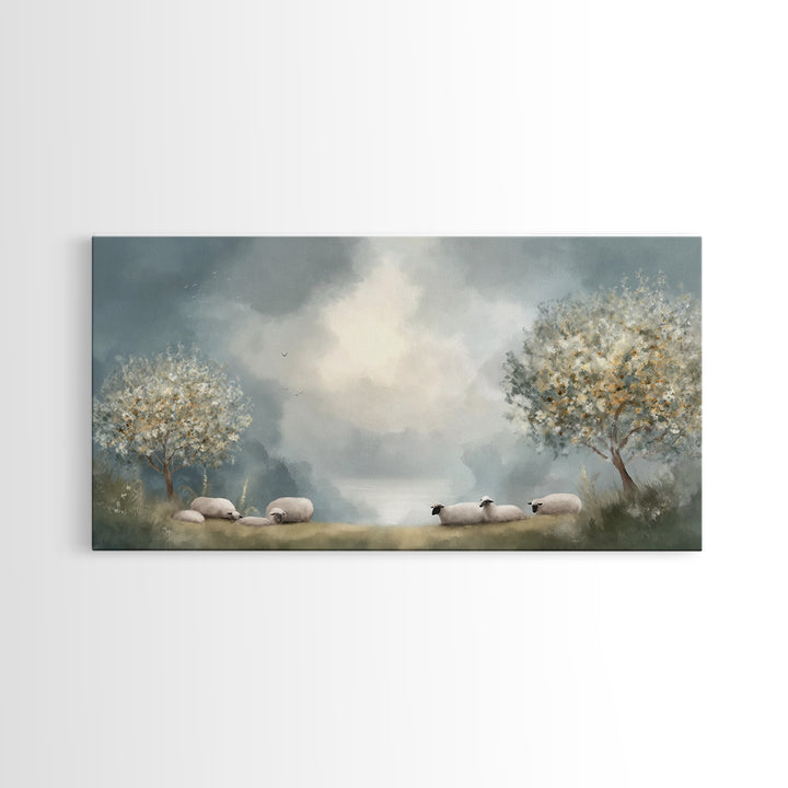 Blossoms Of Peace, Framed Canvas Print, Christian Art Print, Jesus Canvas Art, Christian Decor, Christmas Wall Art