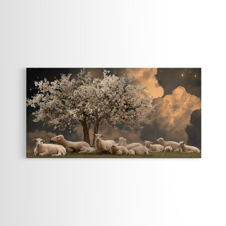 Silent Orchard Hope | Framed Canvas Print | Christian Art Work | Jesus Painting | Christian Christmas Decor | Large Christian Art