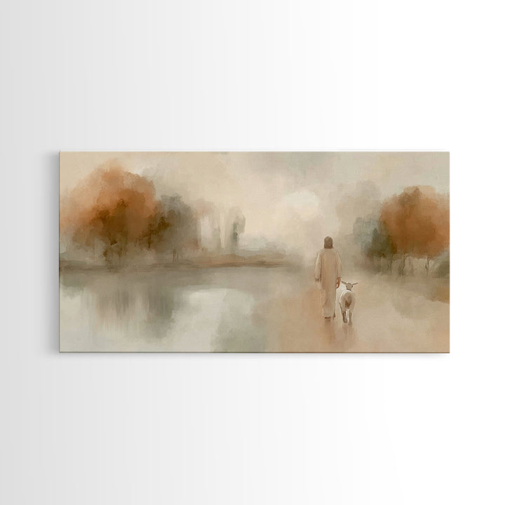 Quiet Redeemer – Framed Canvas Print – Christian Art Canvas – Jesus Painting – Christian Wall Art – Minimalist Christian Art – Christian Gi