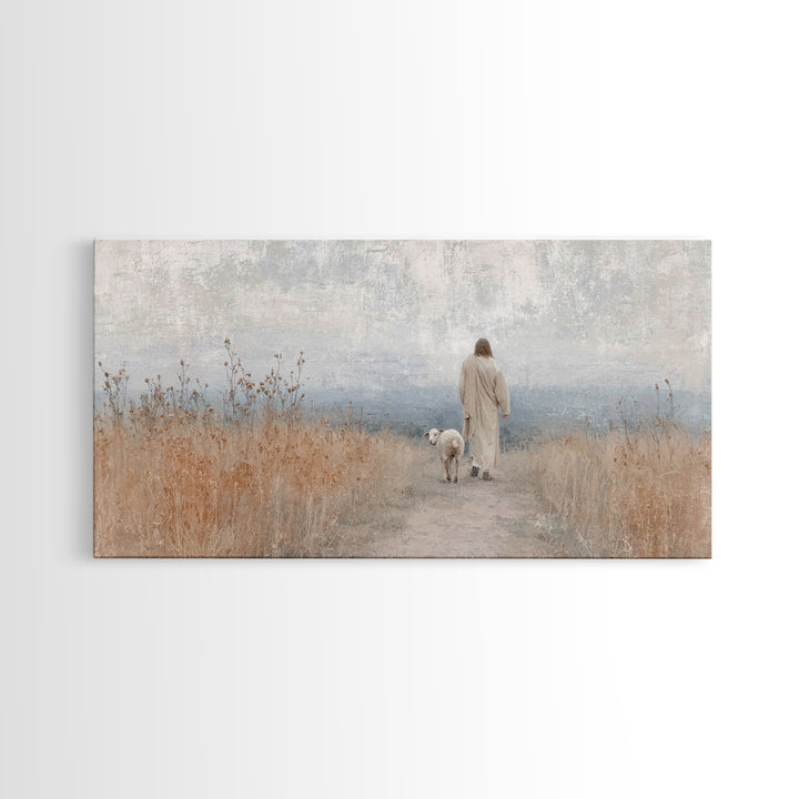 Holy Night Path | Framed Canvas Print | Christian Art Canvas | Jesus Painting | Christian Wall Art | Modern Christian Painting | Christian