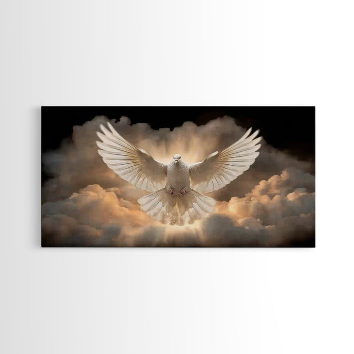 Dove Of Glory – Framed Canvas Print – Christian Painting – Large Christian Painting – Moody Christian Art – Christian Decor