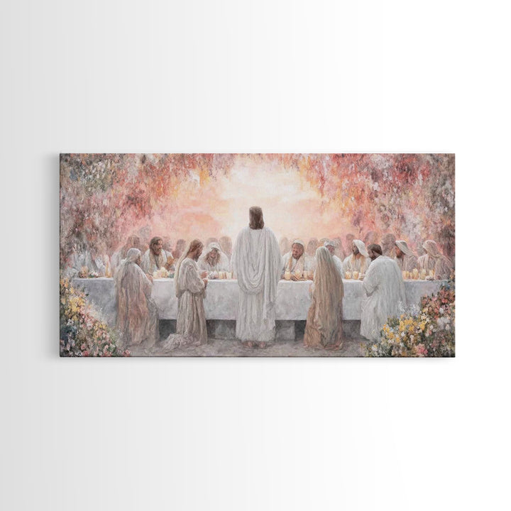 Radiant Supper | Framed Canvas Print | Christian Wall Art | Jesus Painting | Christian Christmas Art | Christian Art Canvas