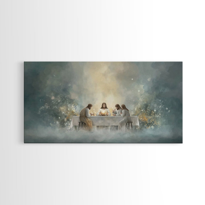 Heavenly Banquet – Framed Canvas Print – Christian Art Canvas – Jesus Painting – Christian Wall Art – Christmas Art Prints